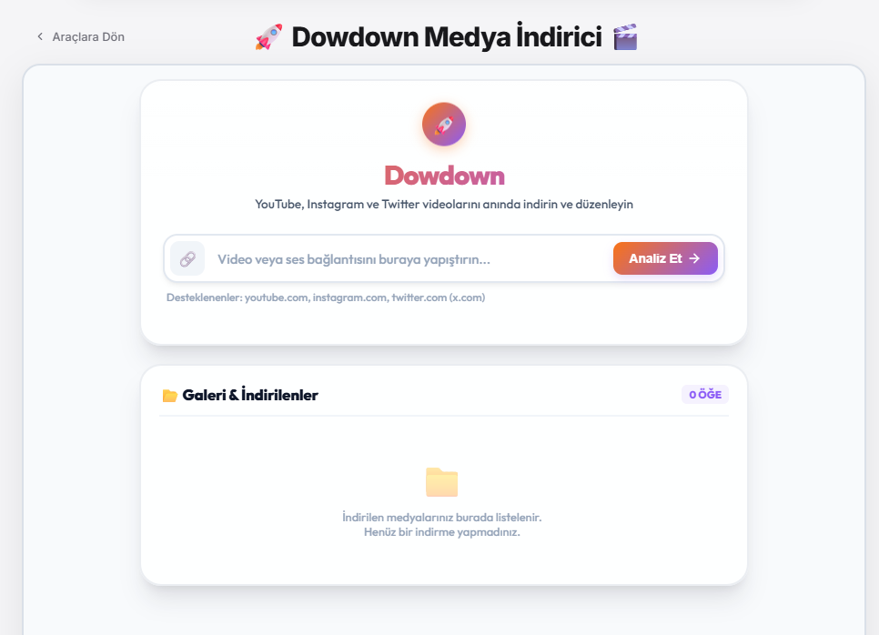 Dowdown Medya İndirici