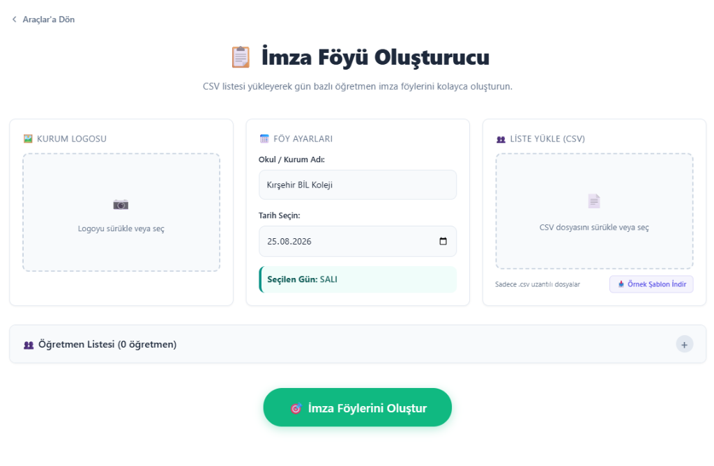 İmza Föyü Oluşturucu